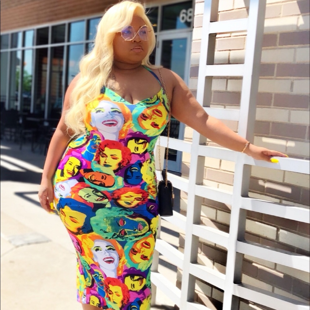 Colorful faces dress